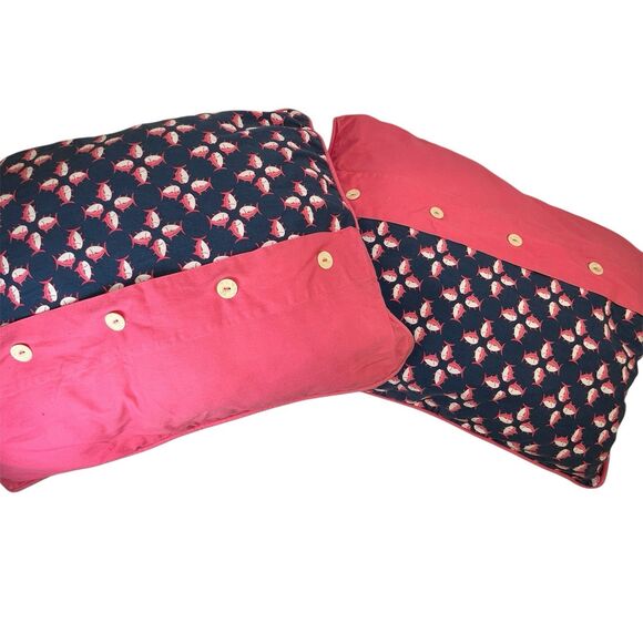 Southern Tide Skipjack Pillow Shams Sunset Pink /Navy Shore Line. Regular Size‎ - Picture 2 of 5